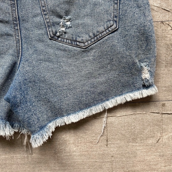 Sincerely Jules High Rise Acid Wash Distressed Denim Shorts 90s y2k retro 29 9 - Picture 10 of 12